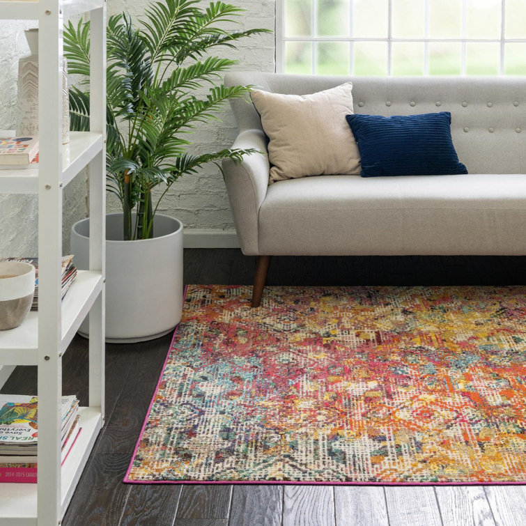 17 Stories Performance Yellow/Red/Blue Rug & Reviews Wayfair